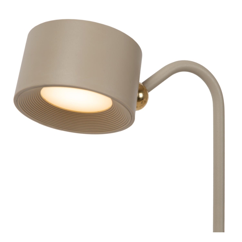 Lucide JOLAN - Rechargeable Desk lamp/Clamp lamp/Wall lamp - Battery pack - LED Dim to warm - 1x3,5W 2700K/5700K - Taupe